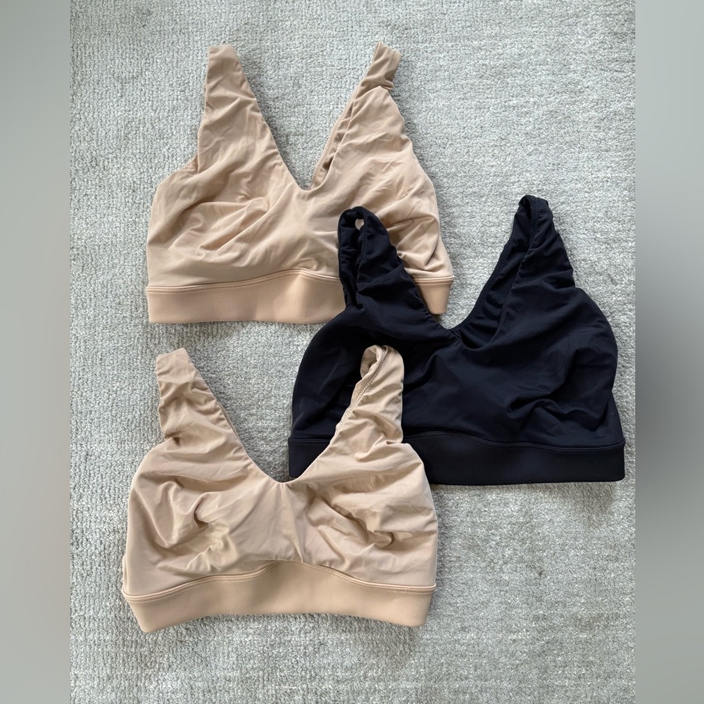 Harper Wilde Bliss Bralette - 3-pack, 2XL, Black and Beige - Barely Worn